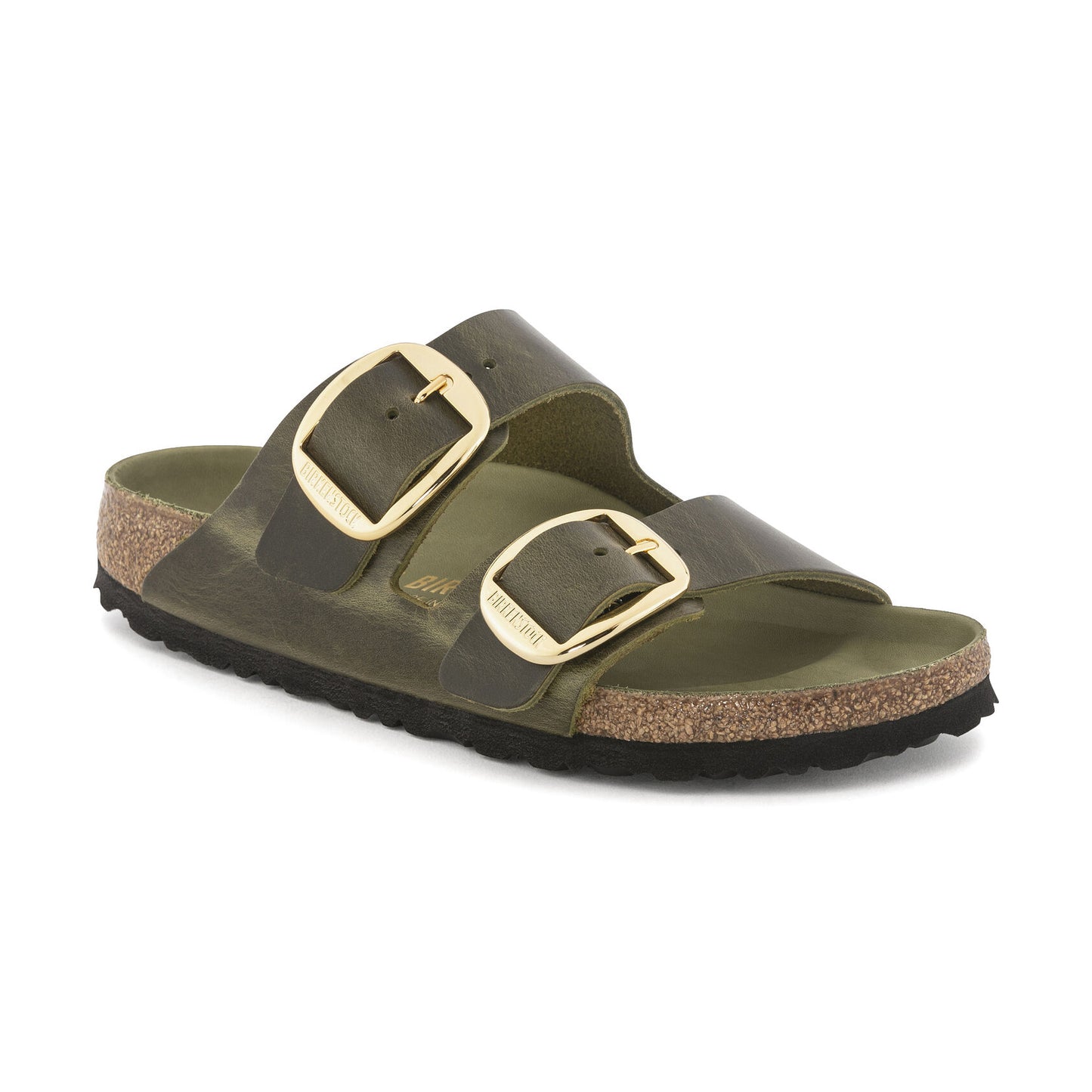 Arizona Big Buckle in Olive Green Oiled Leather