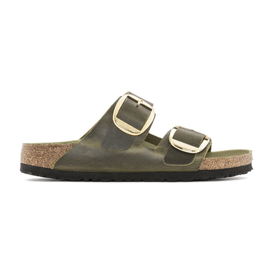 Arizona Big Buckle in Olive Green Oiled Leather