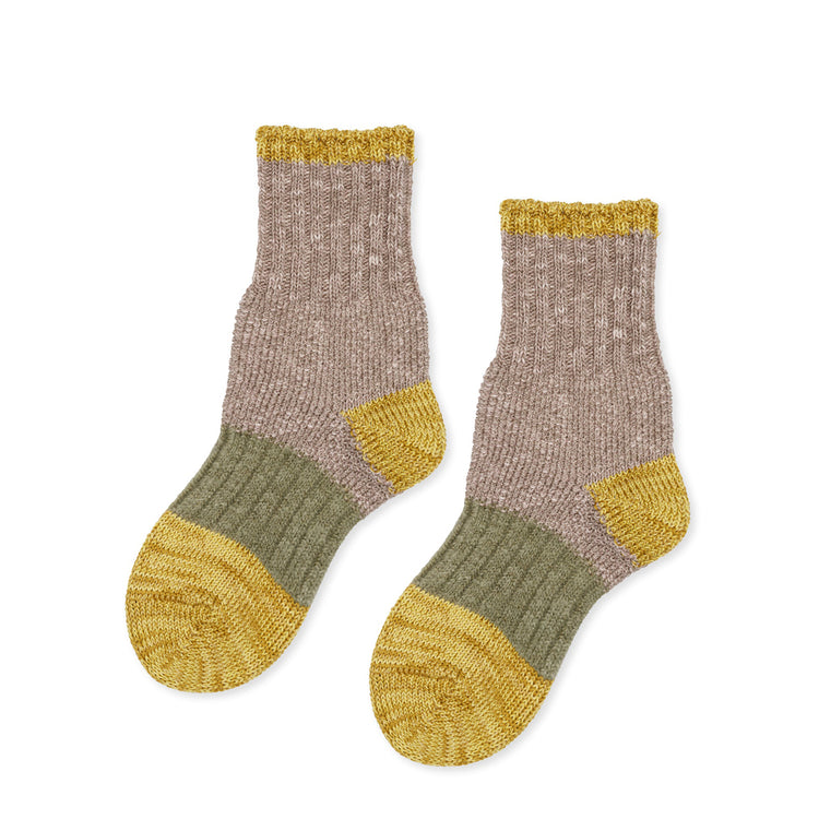 Dapple Crew Socks in Flax