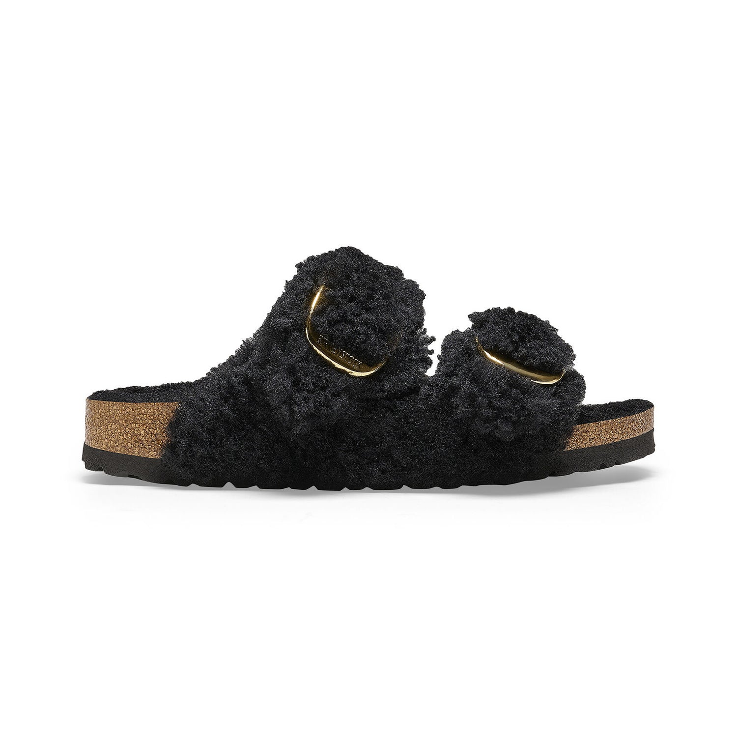 Arizona Big Buckle in Black Teddy Shearling