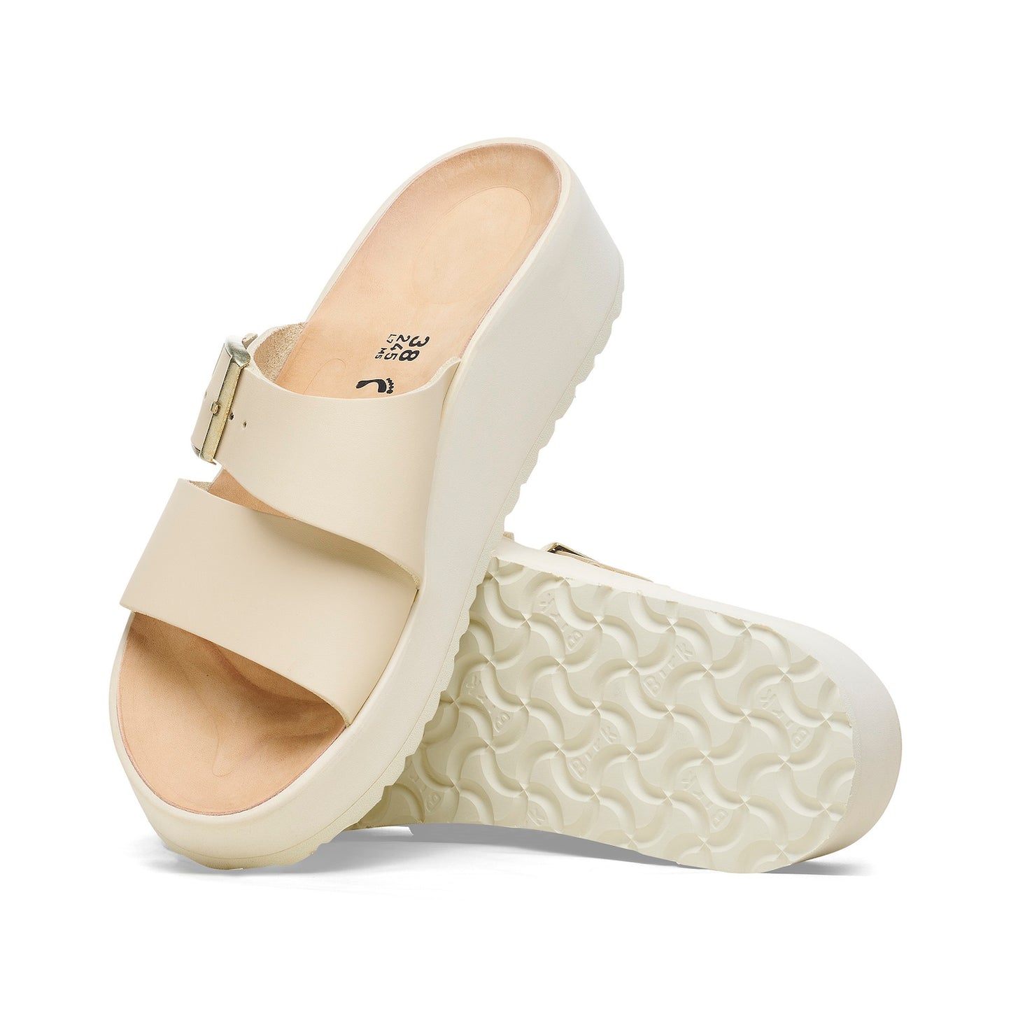 Almina Platform Sandal in Ecru Leather