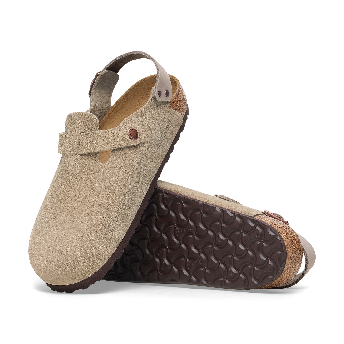 Tokio Clog in Taupe Suede