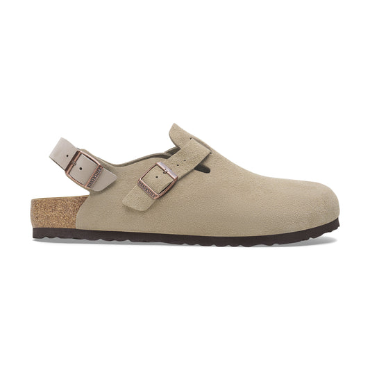 Tokio Clog in Taupe Suede