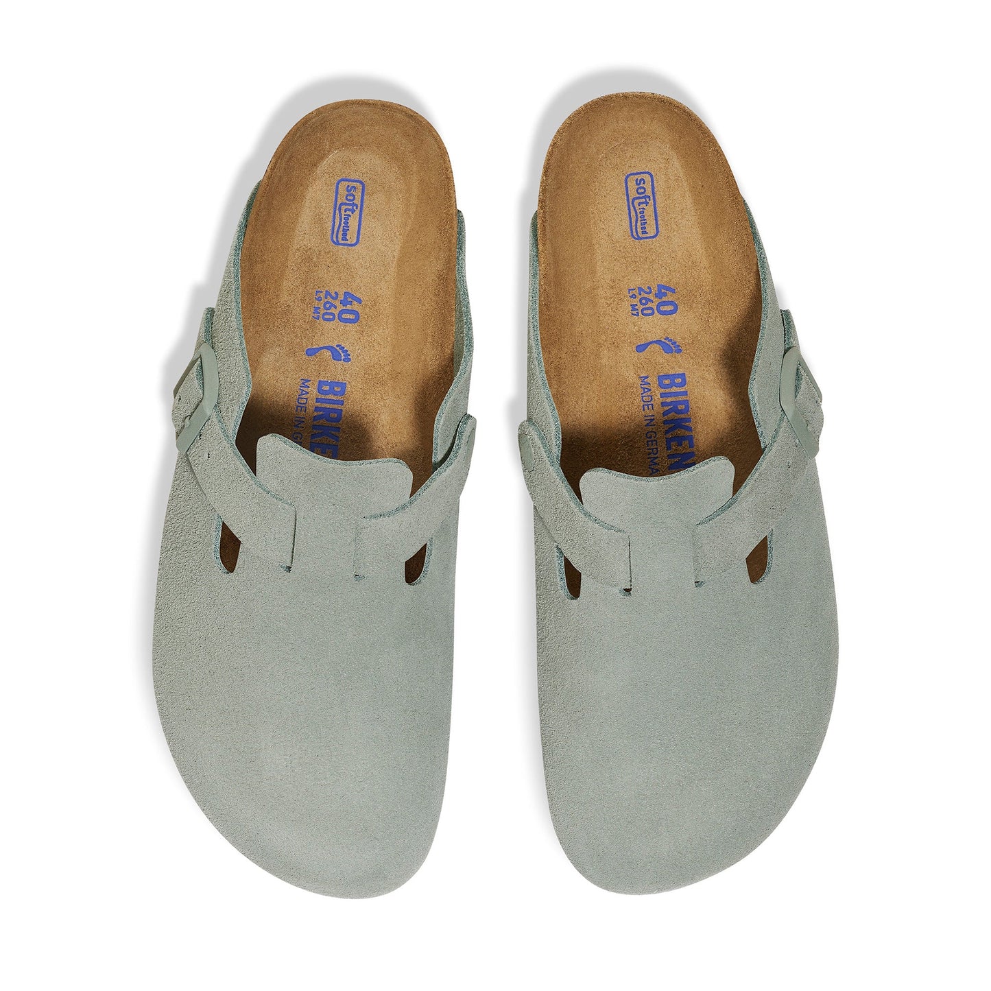 Boston Suede Clog in Pure Sage