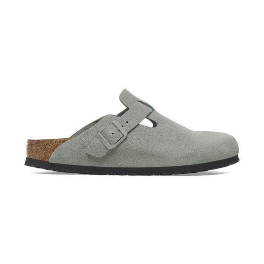 Boston Suede Clog in Pure Sage