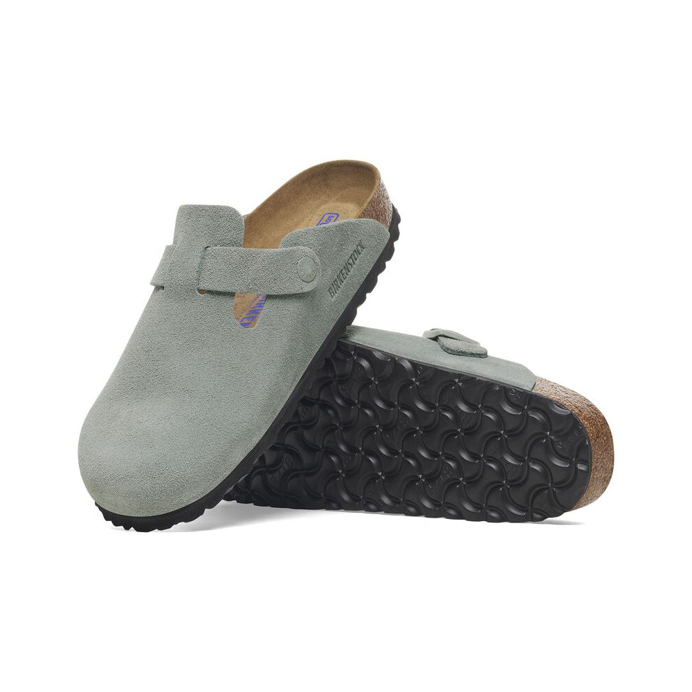 Boston Suede Clog in Pure Sage