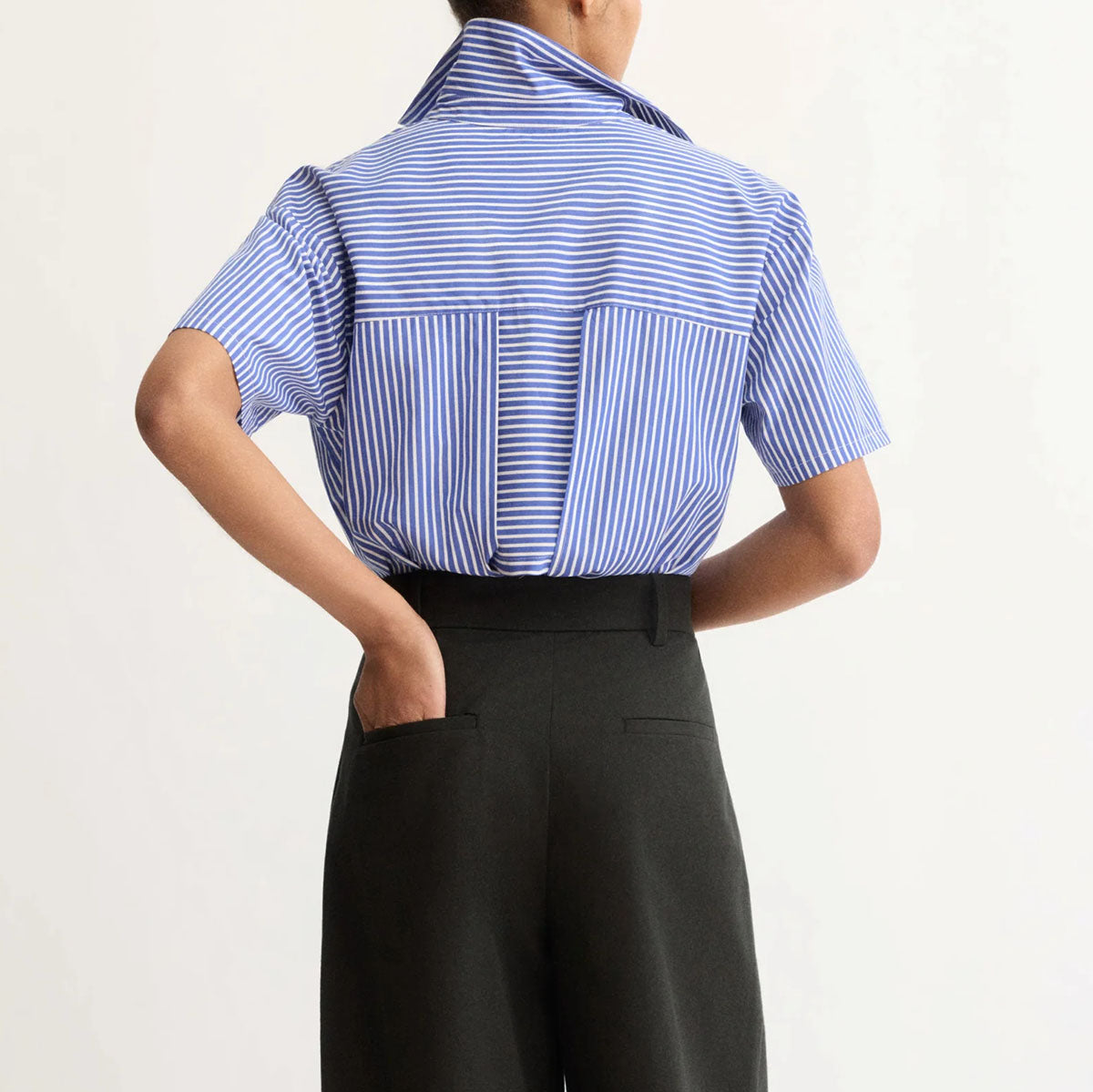 Clark Blouse in Blue Stripe