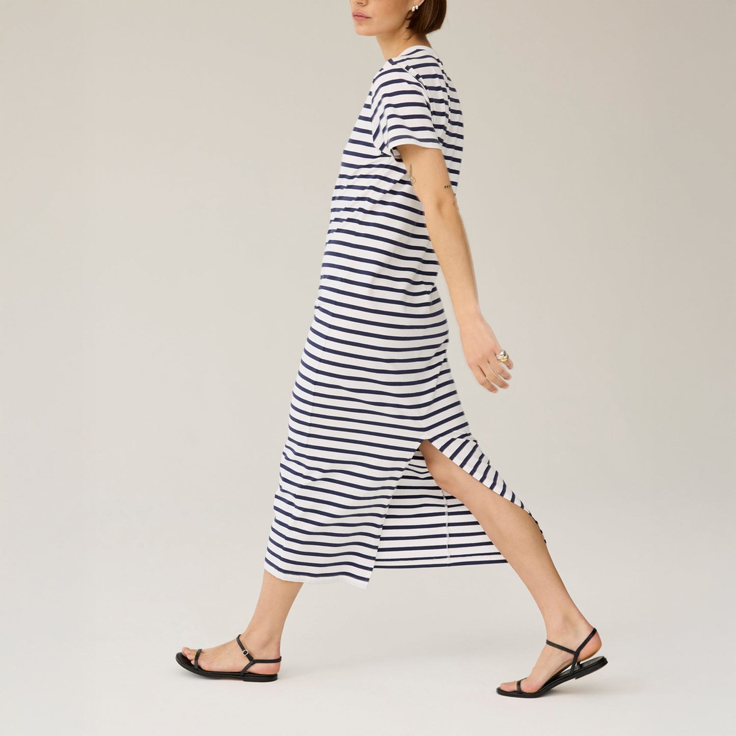 Perfect Tee Dress in Navy Stripe
