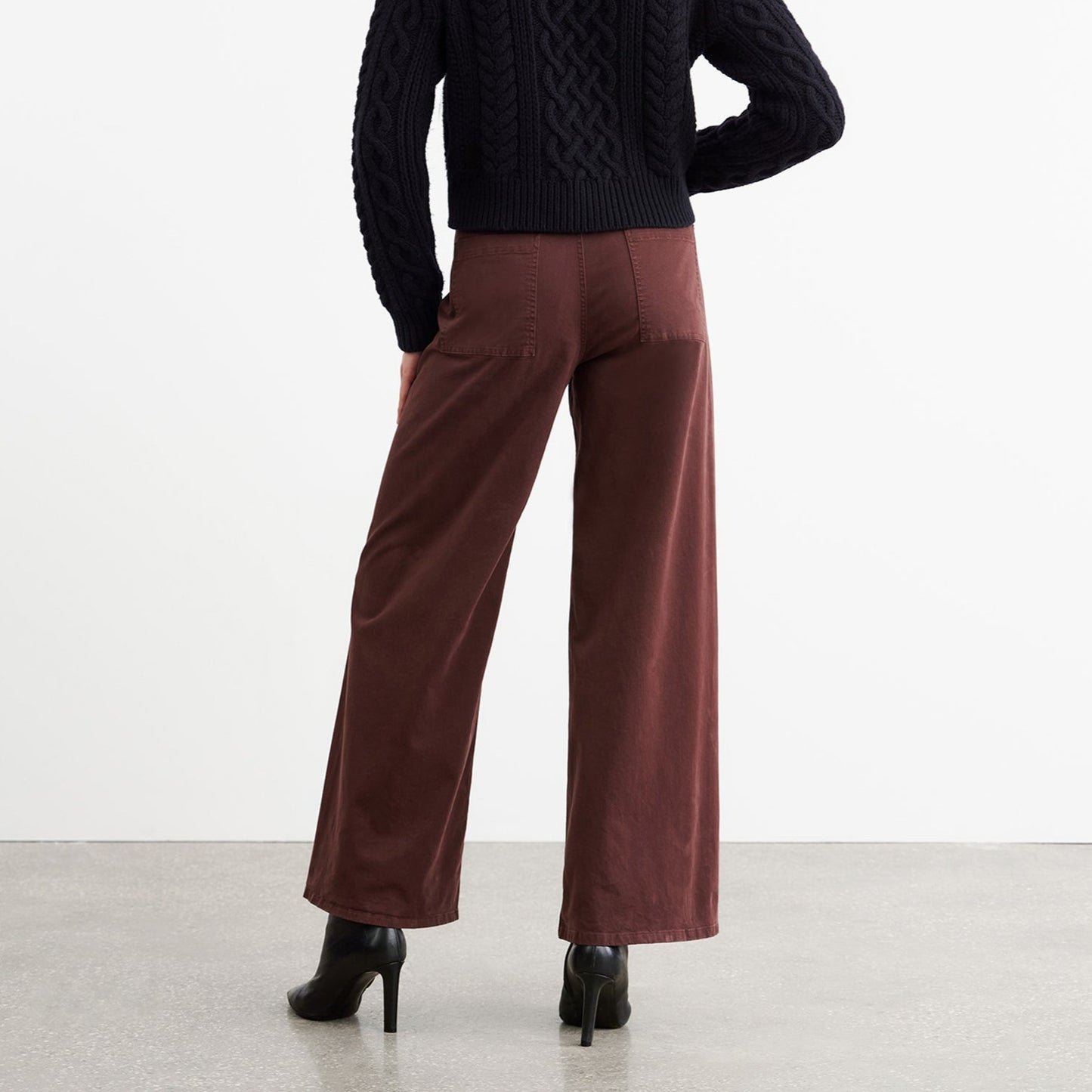 Megan Twill Pant in Oxblood