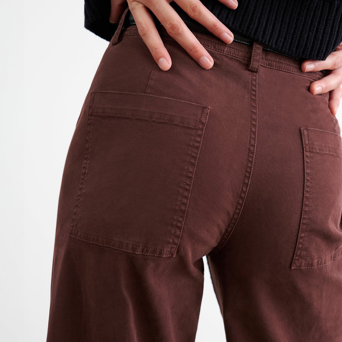 Megan Twill Pant in Oxblood