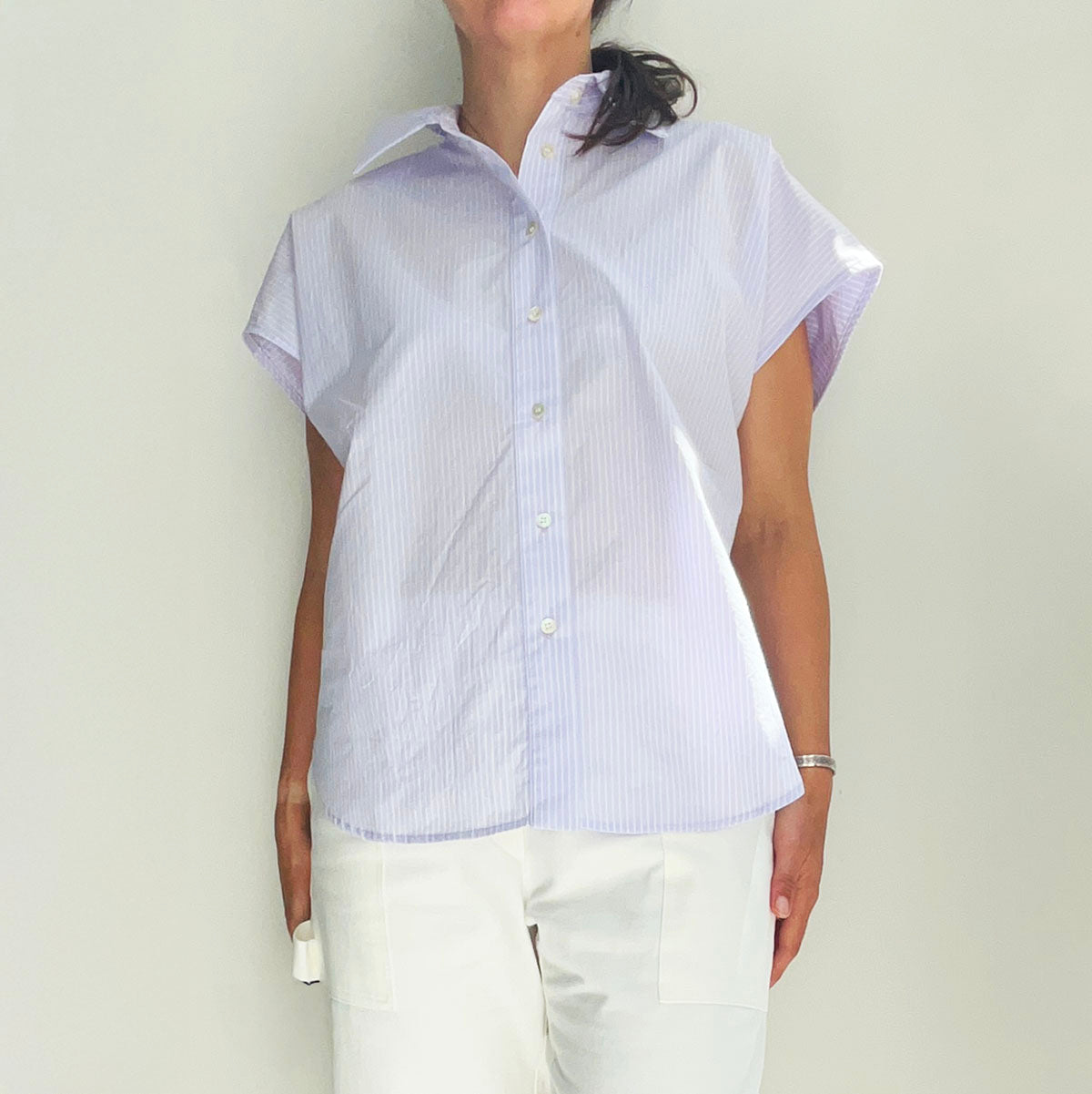 Felicity Shirt in Lavender Stripe