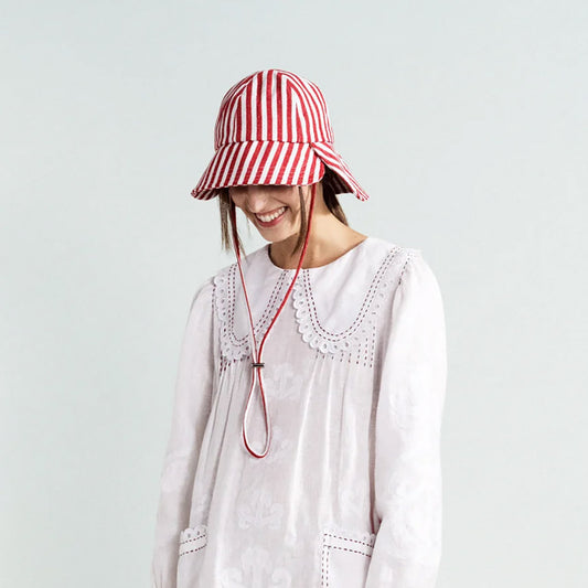 Tulip Bucket Hat in Red Stripe