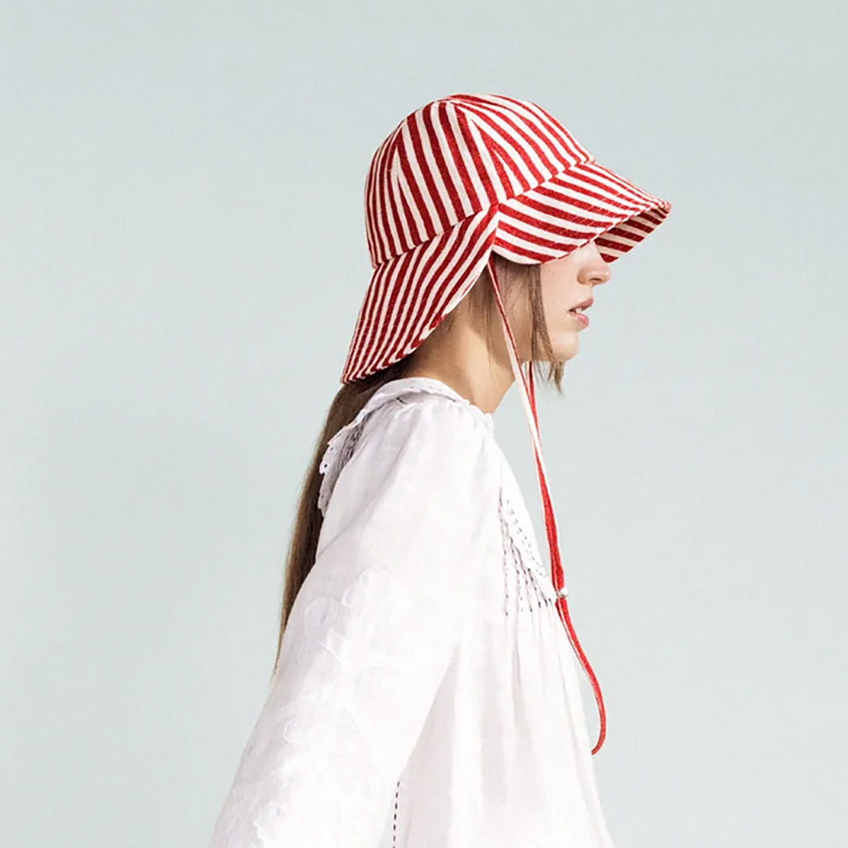 Tulip Bucket Hat in Red Stripe