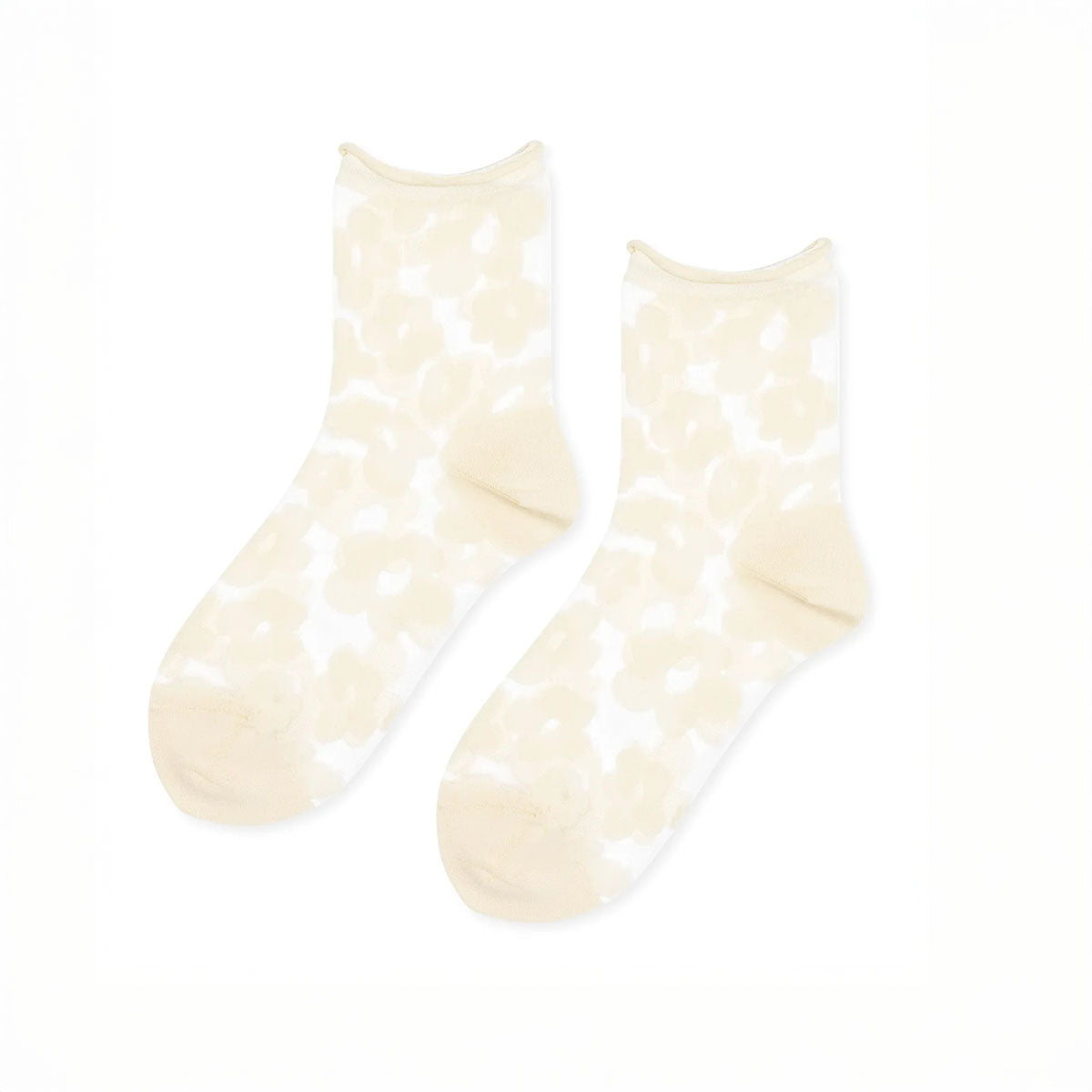 Pop Sheer Short Crew Sock in Snow