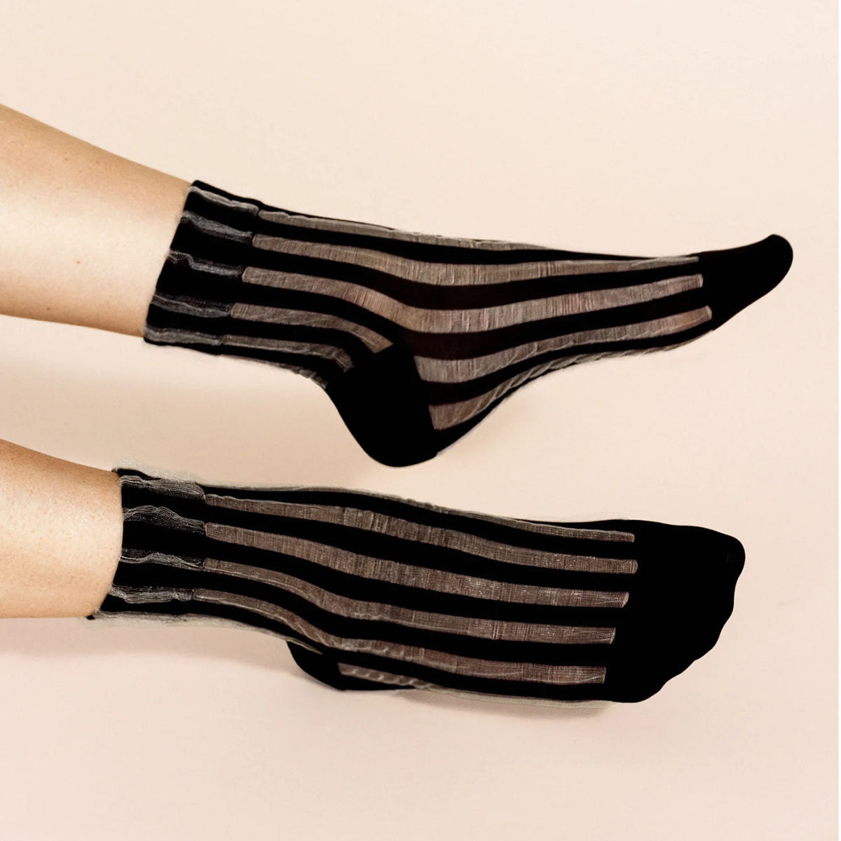 Mykonos Sheer Crew Sock in Black