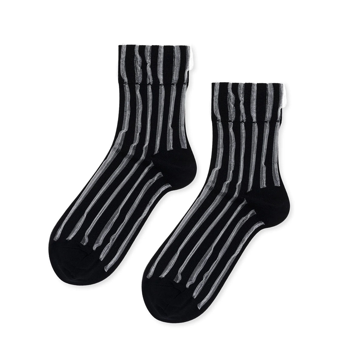 Mykonos Sheer Crew Sock in Black