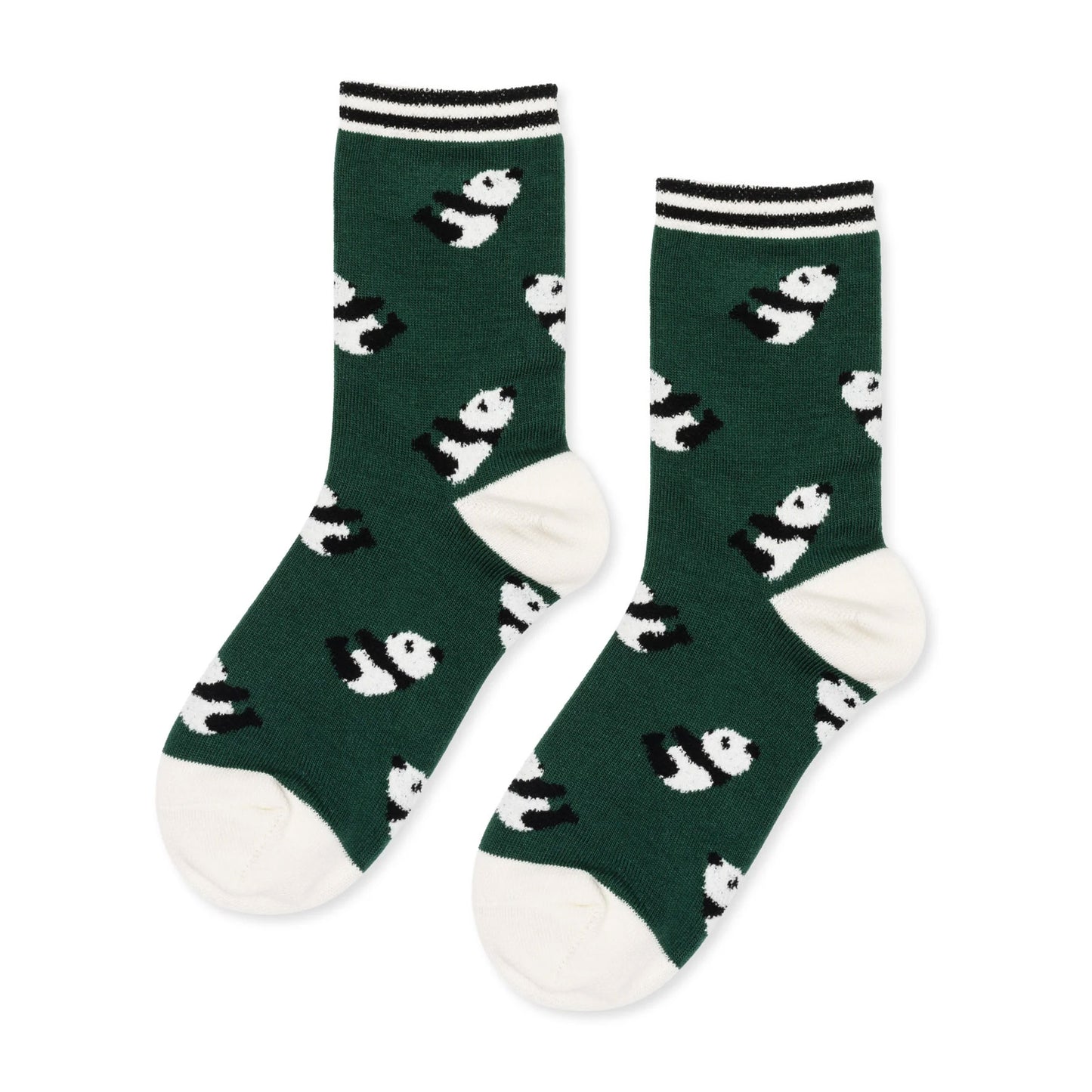 Yoga Panda Crew Sock in Hunter Green