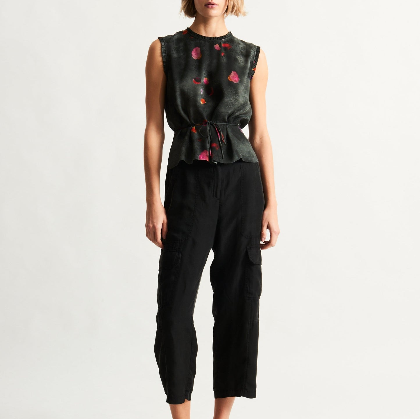 Wilhelmina Petal Blouse in Black