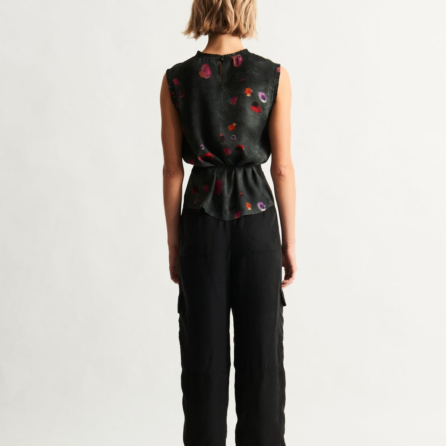 Wilhelmina Petal Blouse in Black