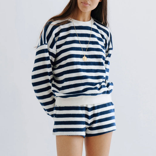 Sifnos Sweatshirt in Navy Stripe