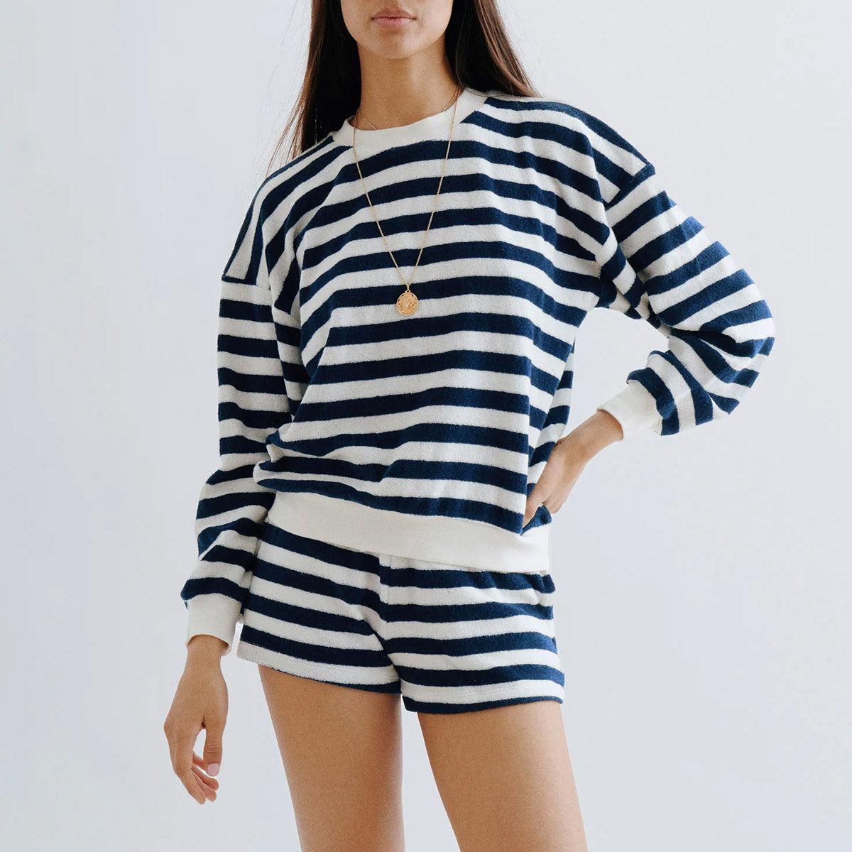 Sifnos Sweatshirt in Navy Stripe