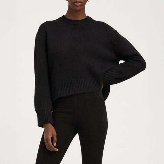 Heavy Crewneck Sweater in Black