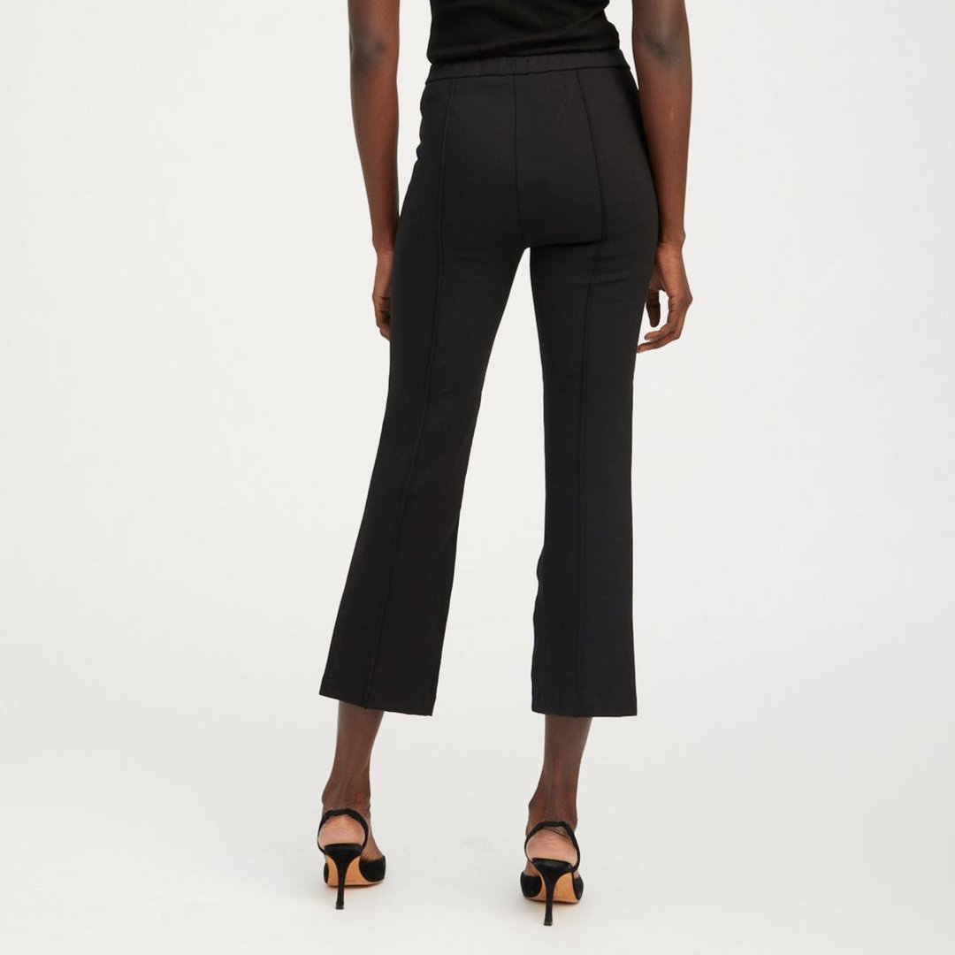 Ankle Flare Pintuck Pant in Black