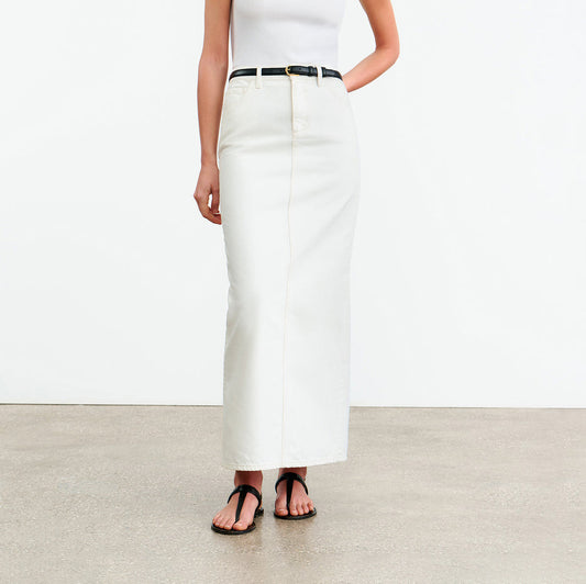 Ozzy Denim Skirt in Cream