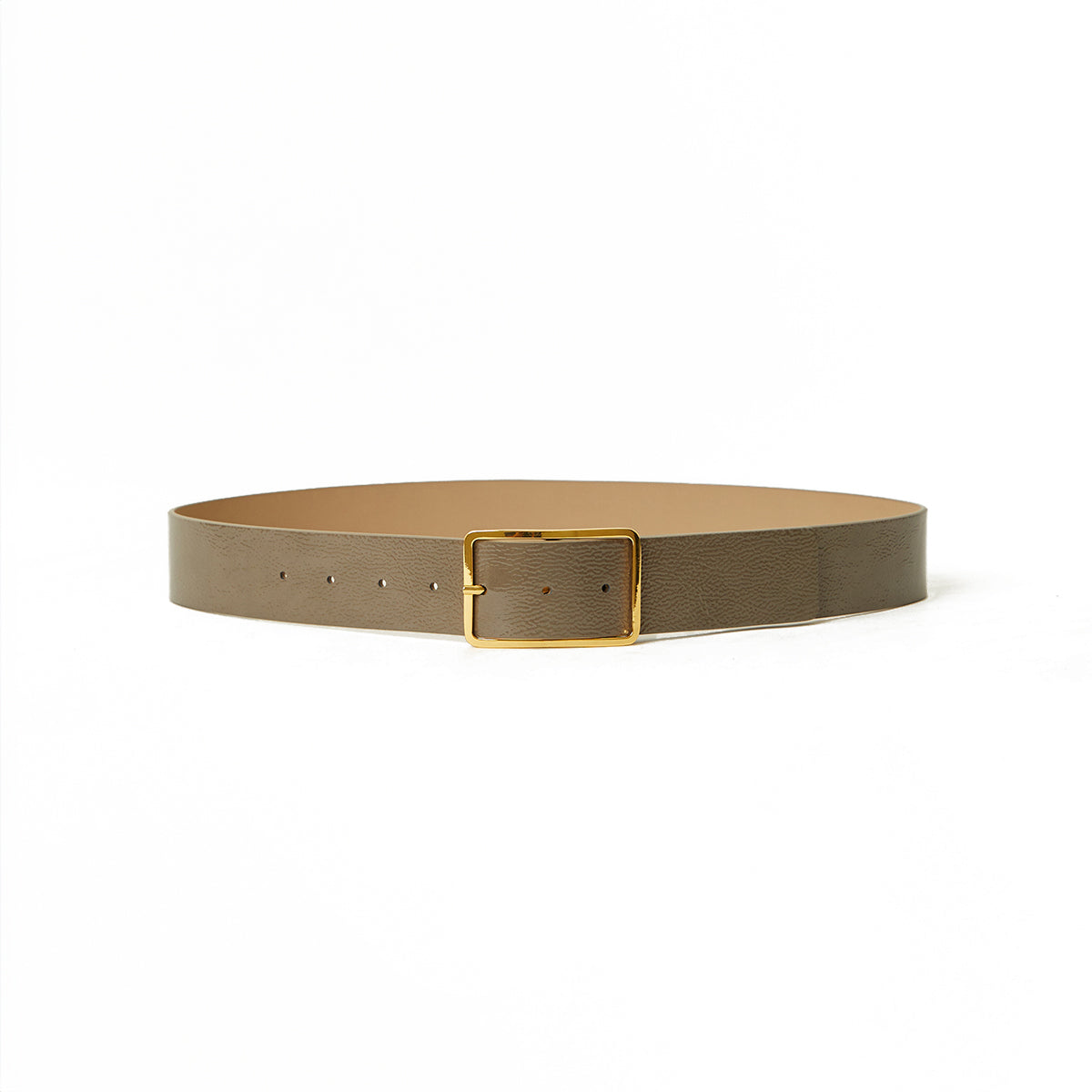 Milla Gloss Leather Belt in Truffle