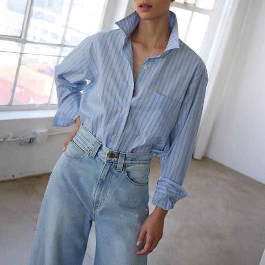 Weekend Shirt in Baby Blue Stripe