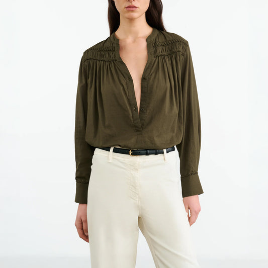 Clarys Blouse in Olive Green