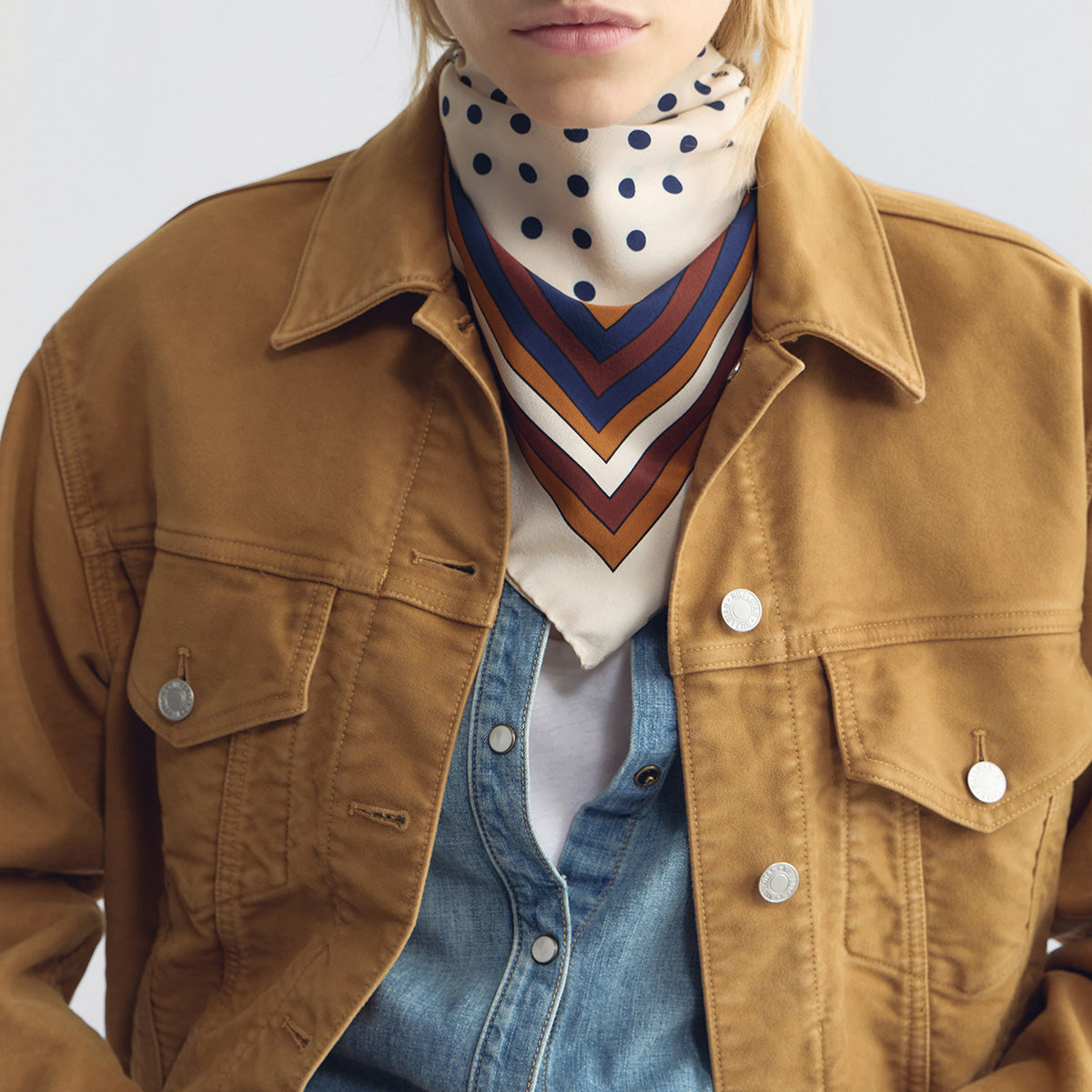 Silk Scarf in Vintage Polka Dot
