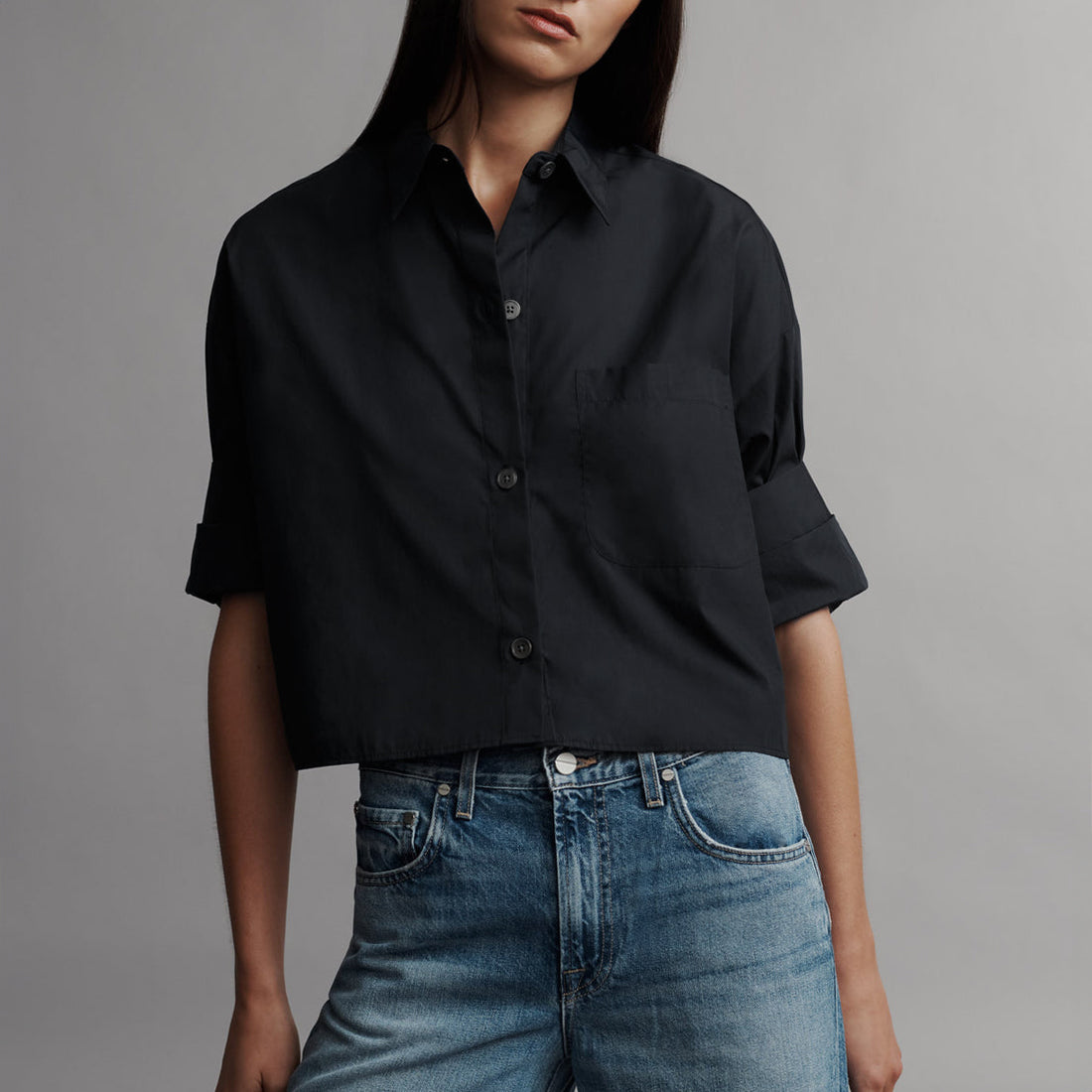 Next Ex Cropped Blouse in Black