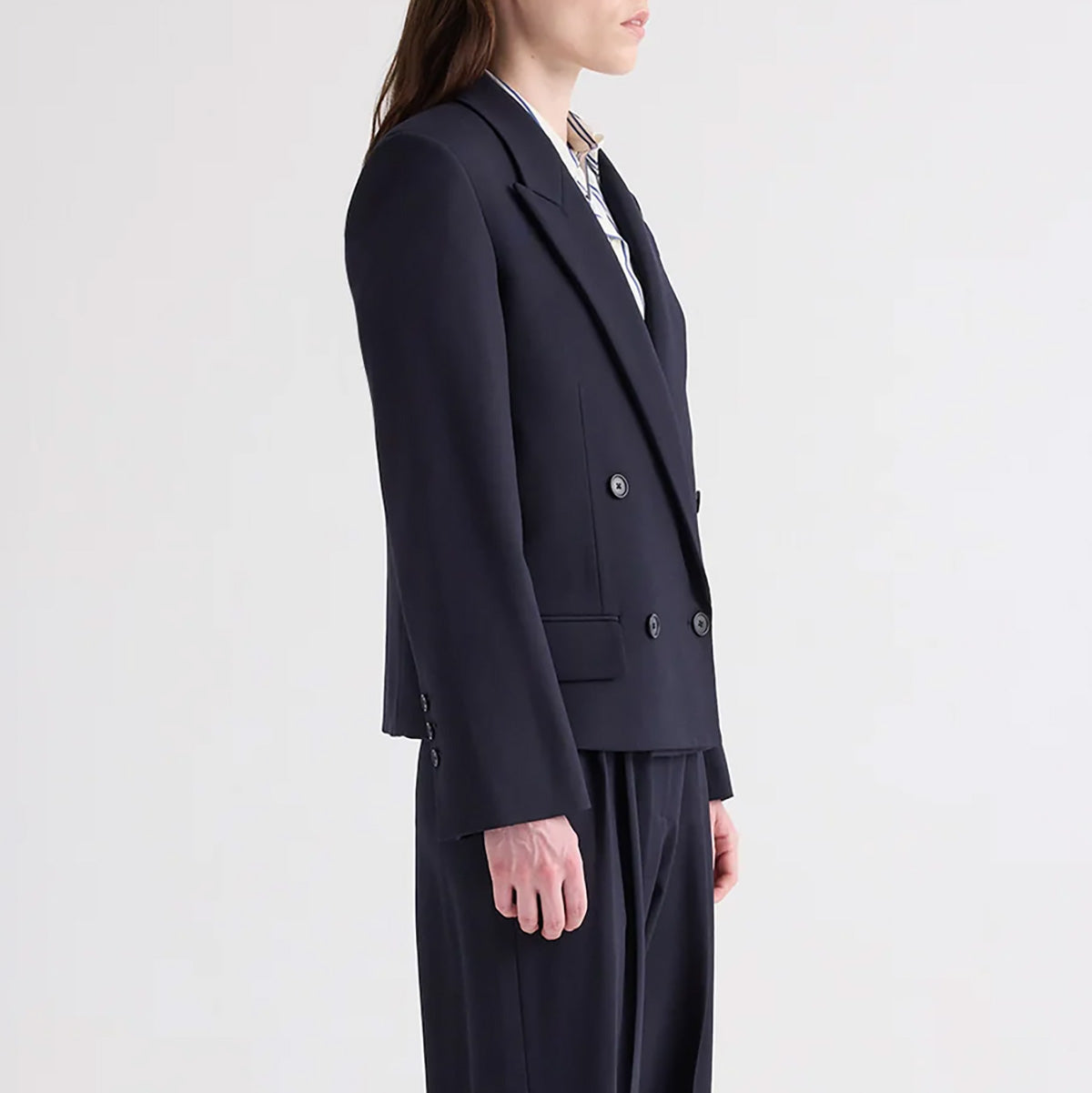 Cropped Harper Blazer in Midnight