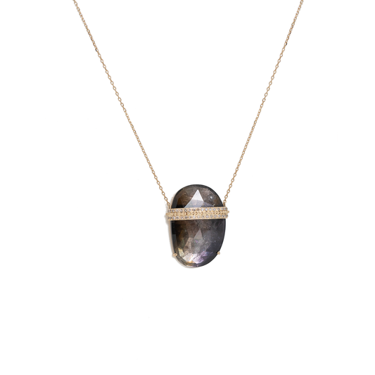 Rose Cut Tourmaline & Diamond Necklace