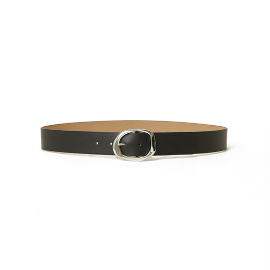 Edmond Mini Leather Belt in Black