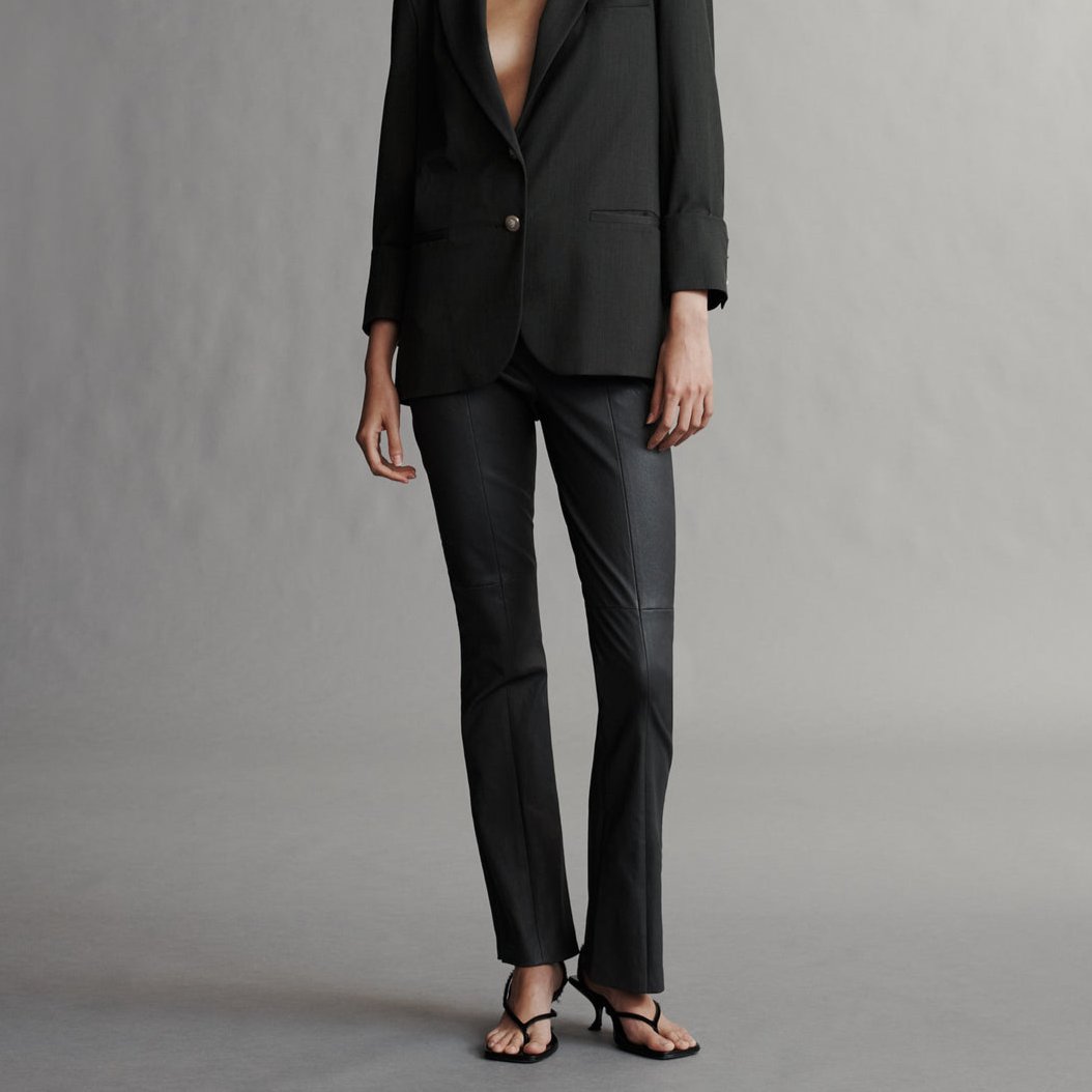 Skinny Love Leather Pant in Black Oyster