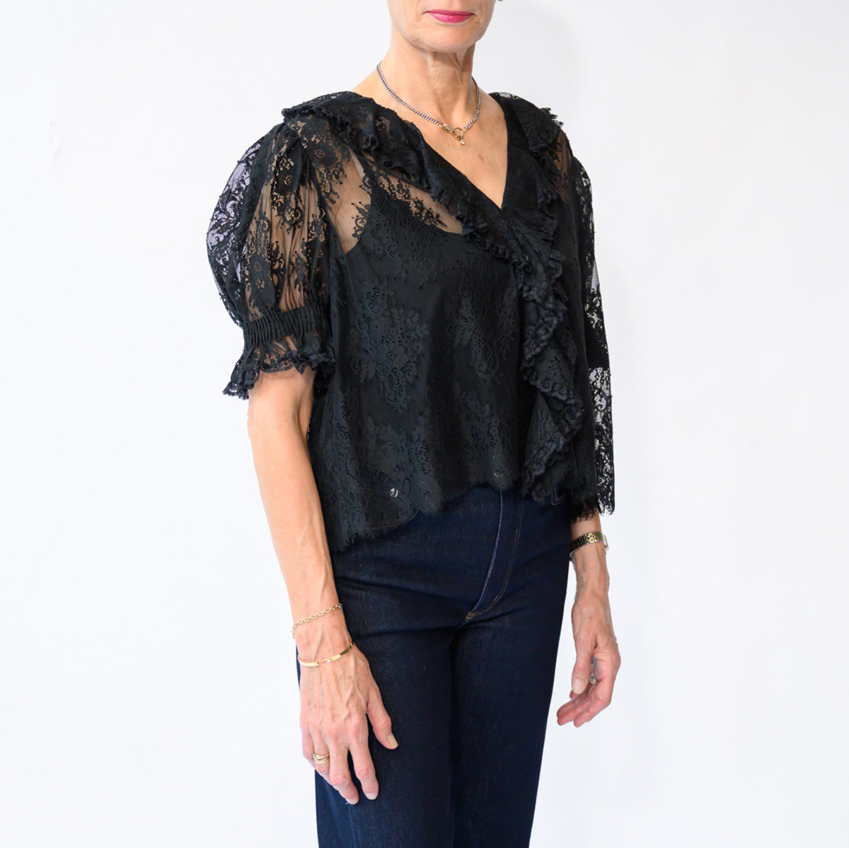 Henri Lace Top in Black