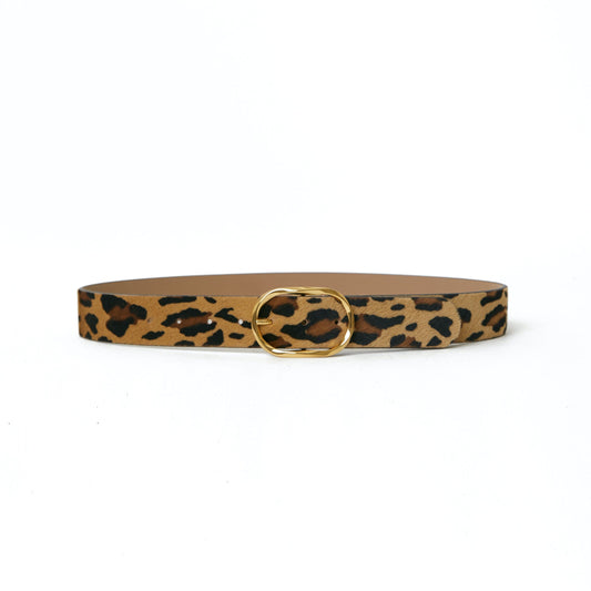 Kyra Calf-Hair Belt in Leopard