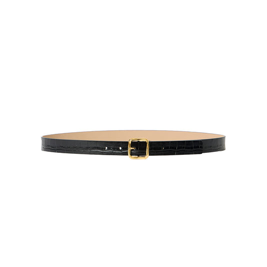 Ellie Crocco Belly Belt in Black and Gold