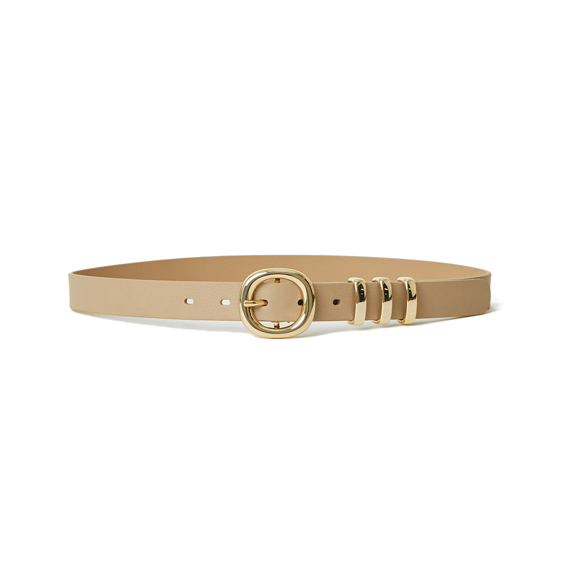 Bennett Leather Belt in Beige