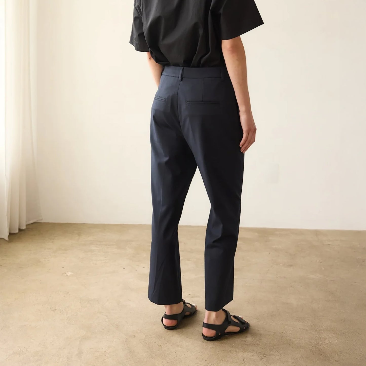 Waist Tape Trouser in Dark Navy