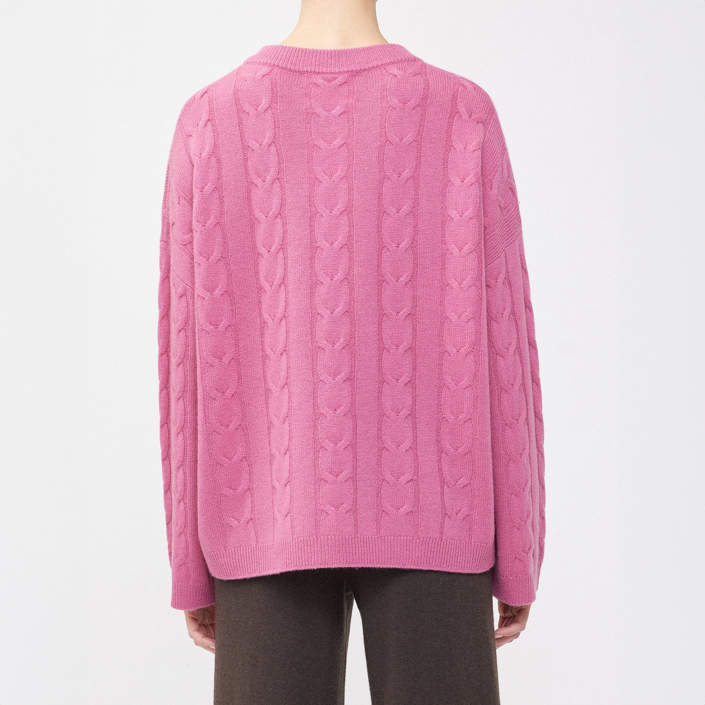 Vilma Cable Knit Sweater in Rose Pink