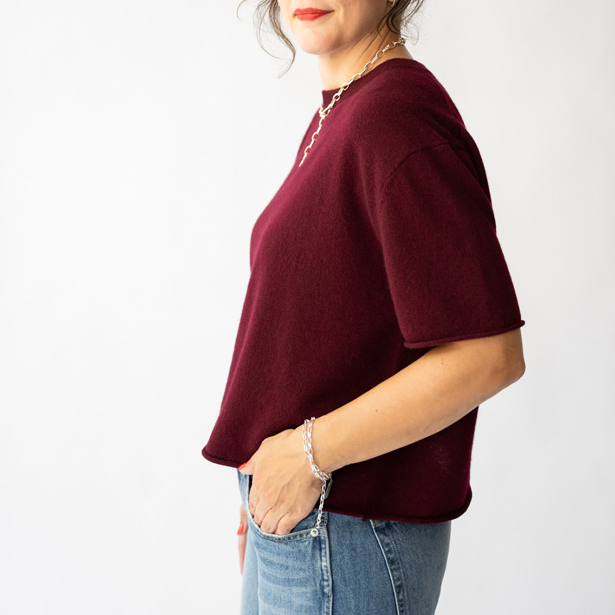 Cila T-Shirt in Deep Plum