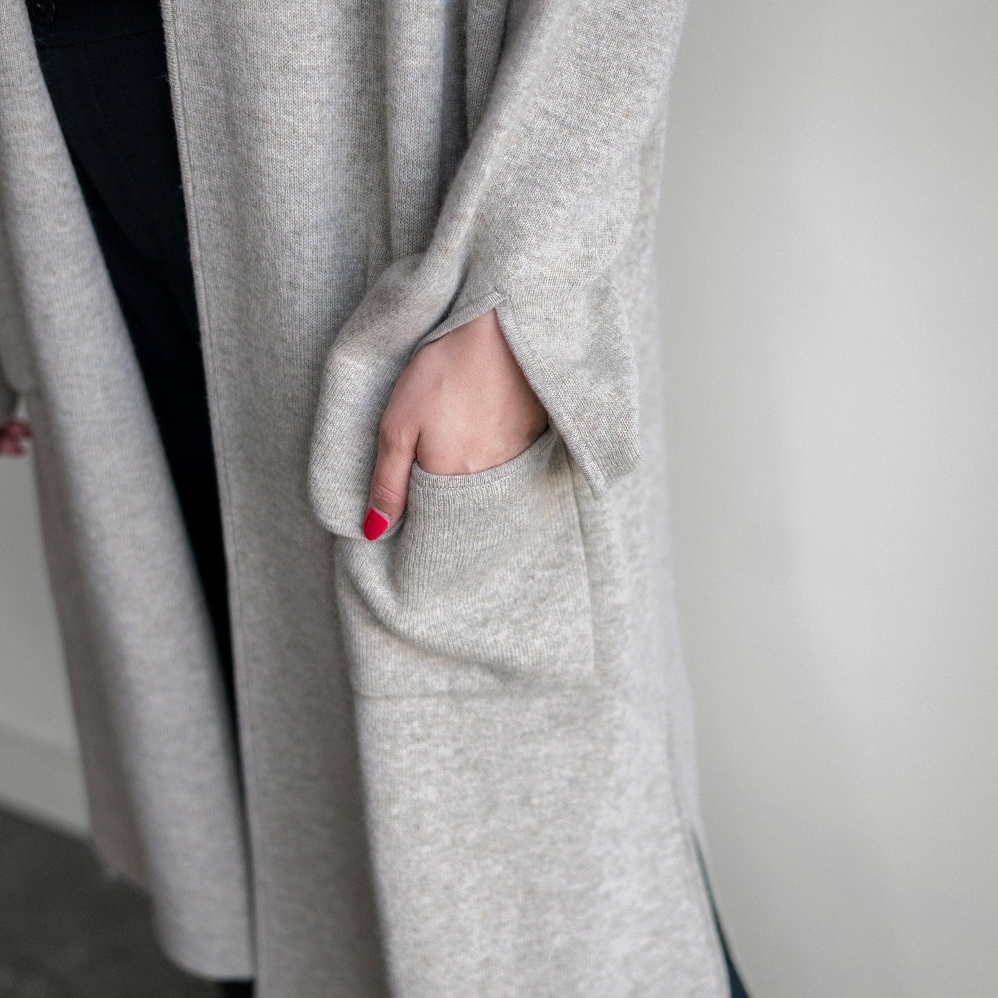 Open Cashmere Duster in Oatmeal