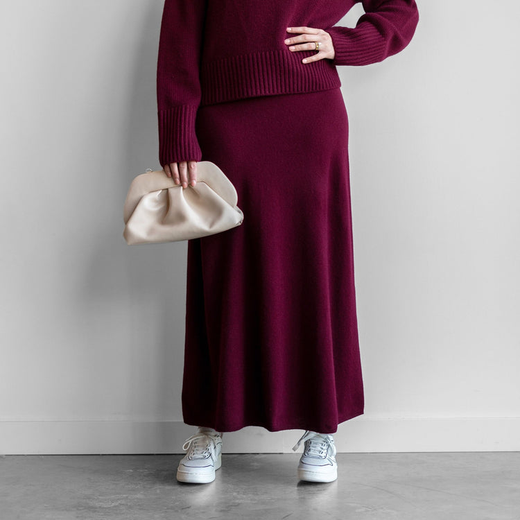 Dolly Knit Skirt in Cherry