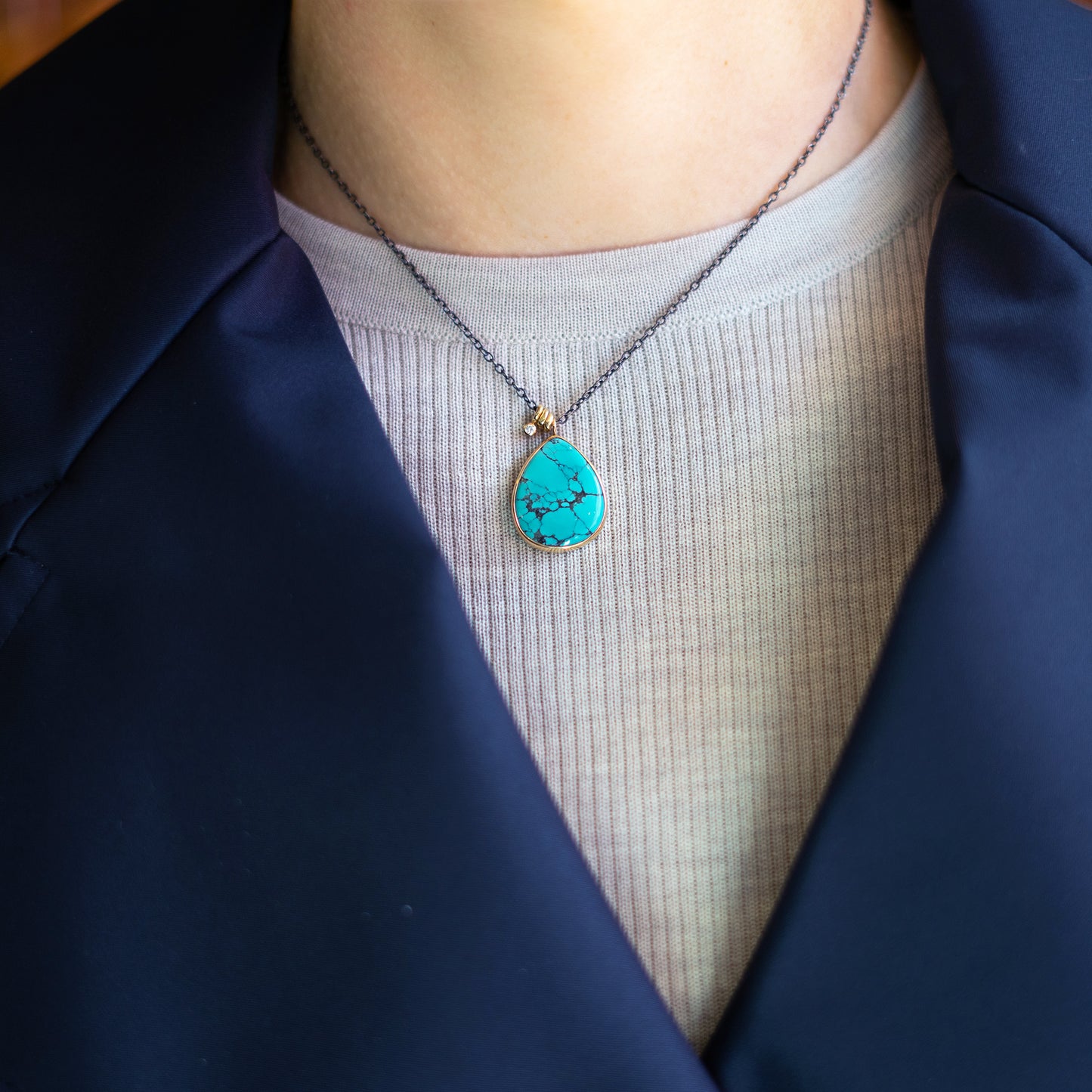 Hubei Turquoise Teardrop Necklace