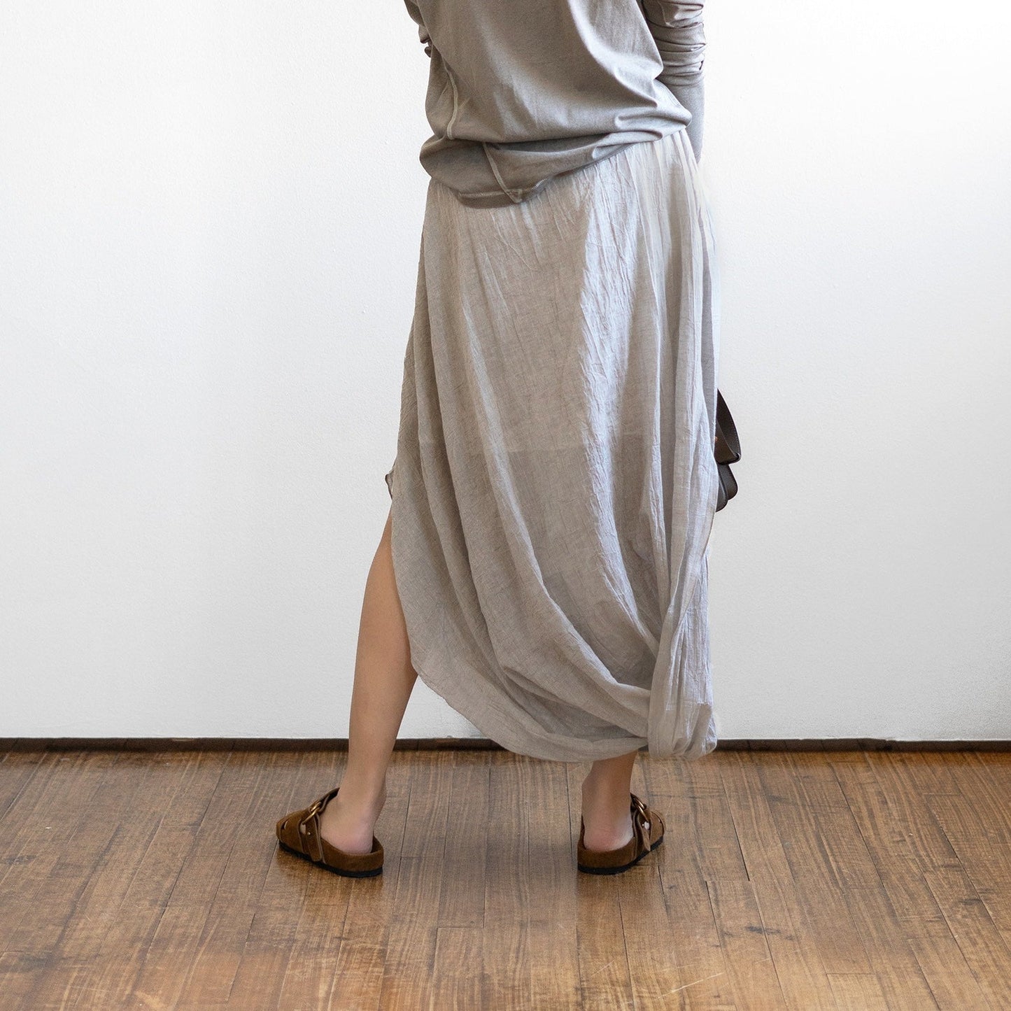 Twisted Gauze Skirt in Ash