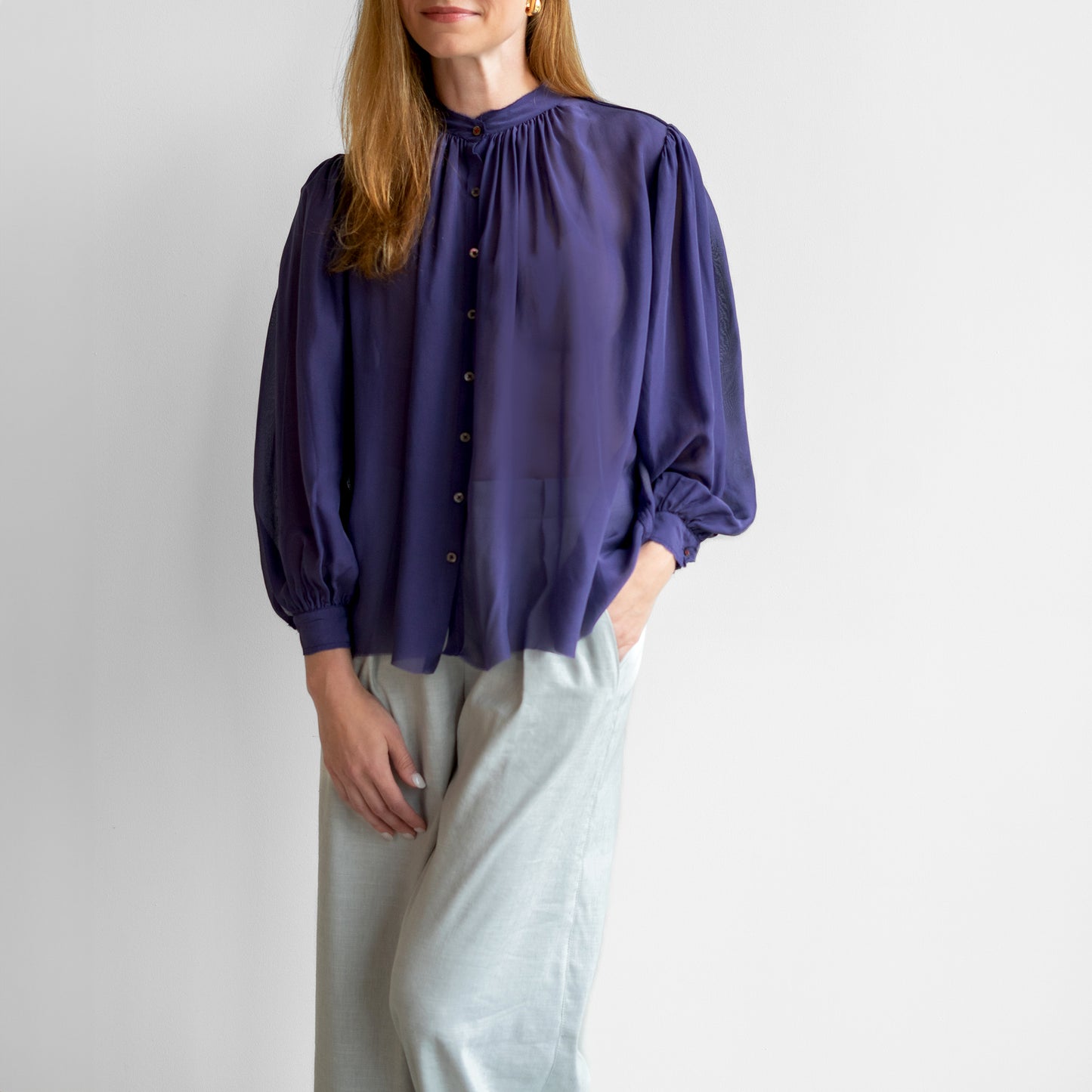 Poet Blouse in Syrah Purple