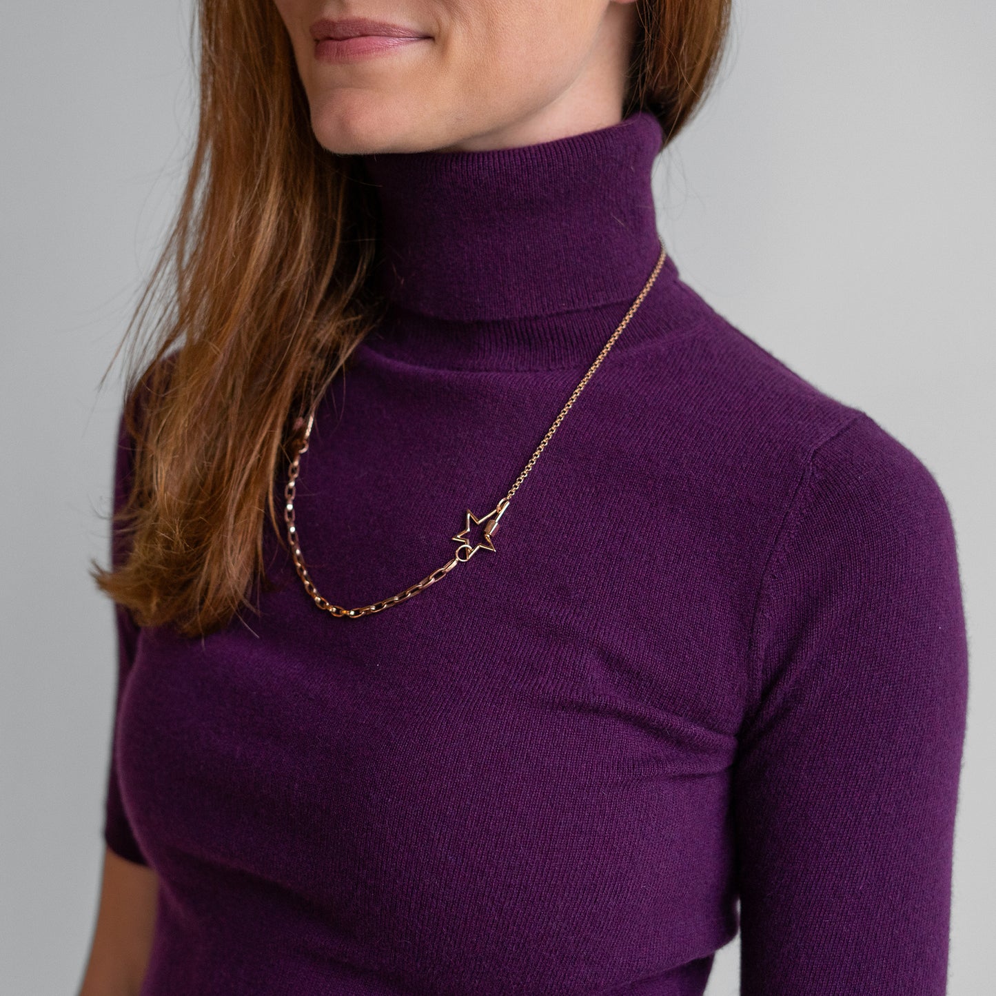 Half Sleeve Turtleneck in Belladonna